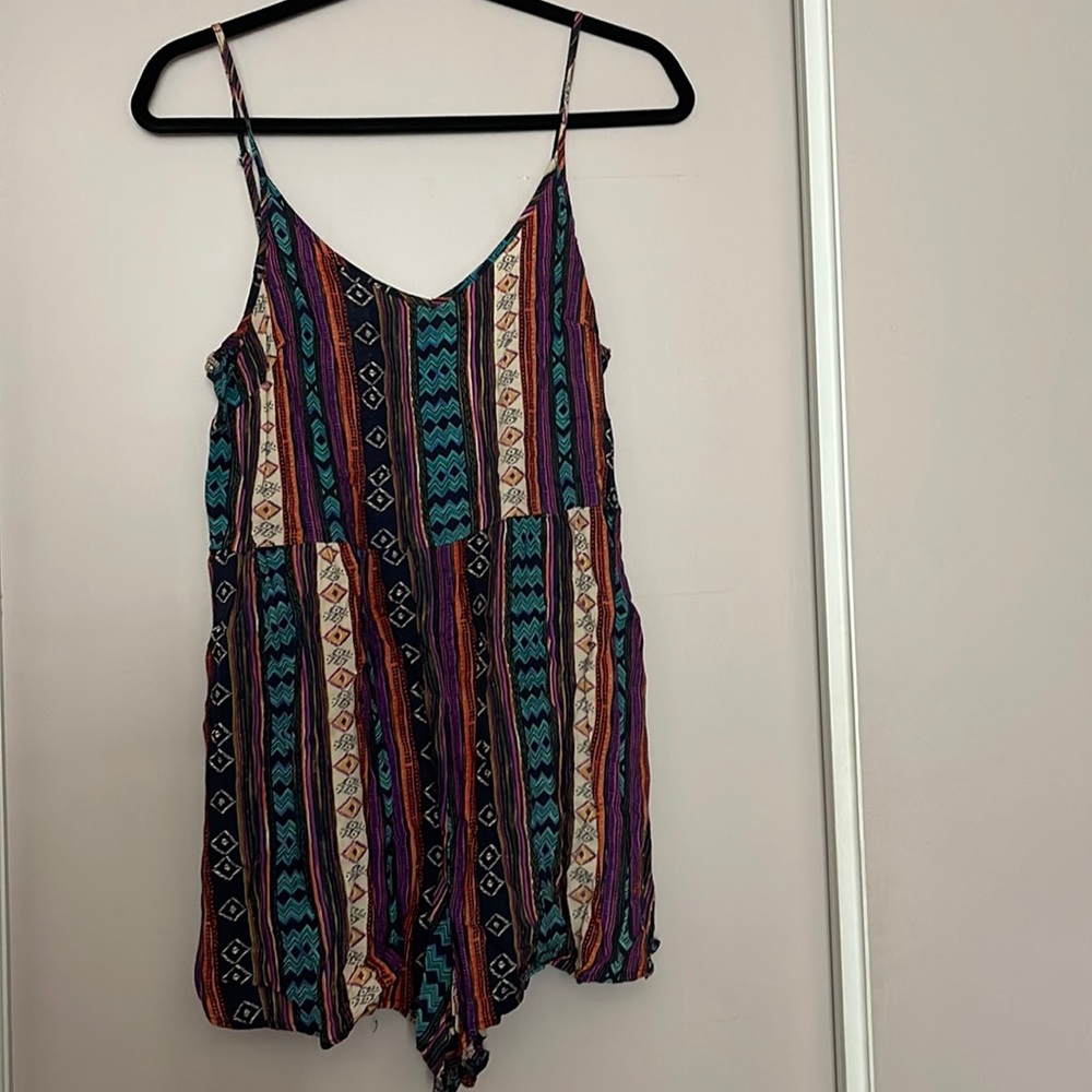 Lush geometric print romper